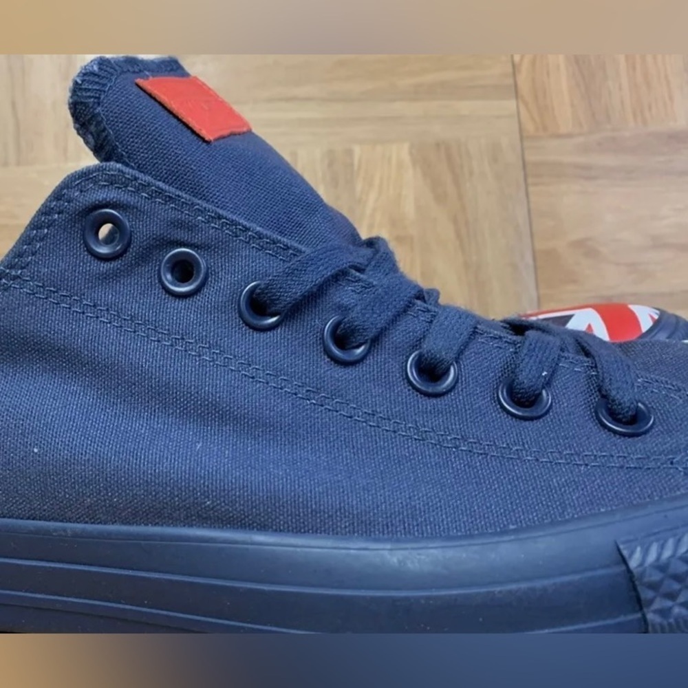 RARE-Converse ChuckTaylor AllStar OX Flag Toe UKπ¬π§ Core- Punk- EUC 8.5-blue-red - Picture 14 of 16